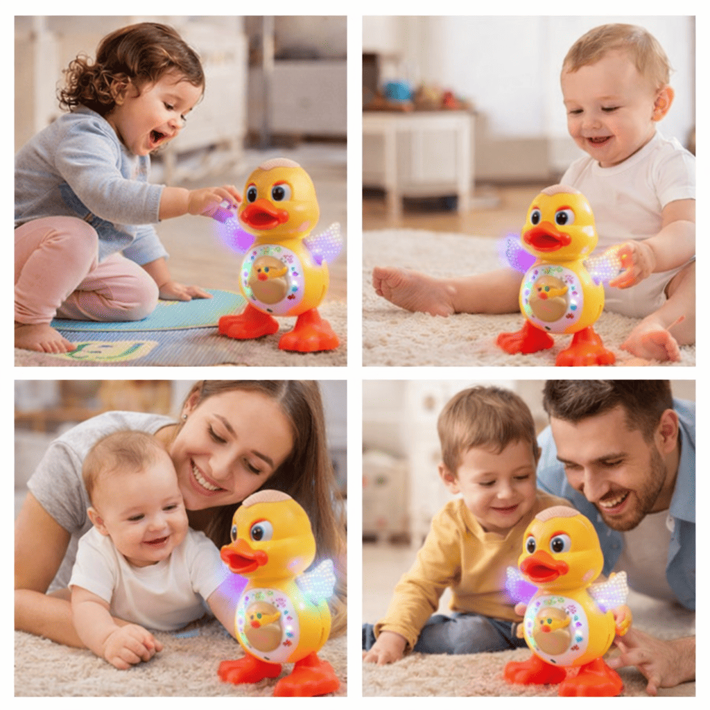 Brinquedo Infantil Pato Dançante Musical Com Luzes Ducky Panda
