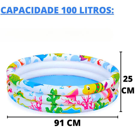 Piscina Infantil Inflável 3 Anéis AquaPanda