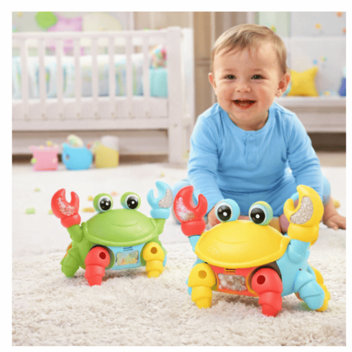 Brinquedo Caranguejo Fujão Musical Som Luz E Movimento Infantil Para Bebês