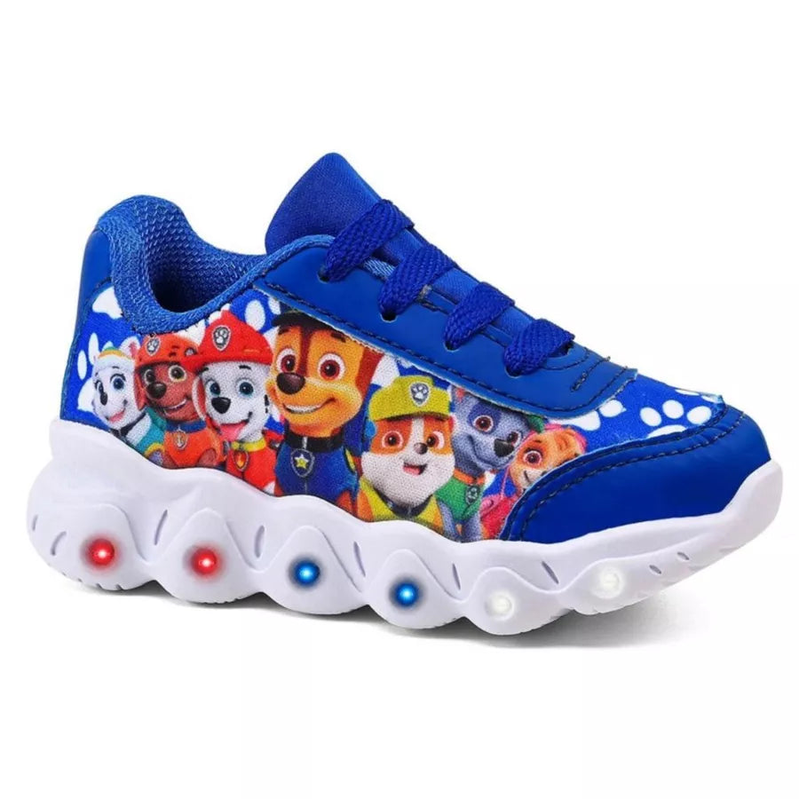 Tênis Infantil Menino Com Led Antiderrapante Heróis