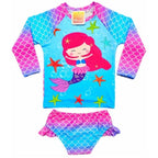 Conjunto Blusa Menina Infantil Praia Proteção Solar Uv Maiô Manga Longa