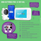 Babá Eletrônica Peek-a-Boo Dual Monitor e APP Multikids - BB491