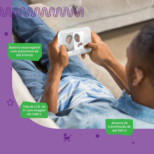 Babá Eletrônica Peek-a-Boo Dual Monitor e APP Multikids - BB491