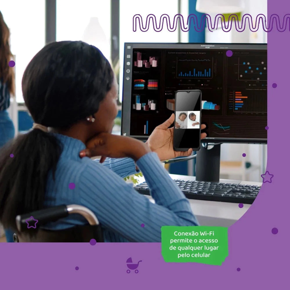 Babá Eletrônica Peek-a-Boo Dual Monitor e APP Multikids - BB491