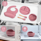 Kit de Silicone Alimentação Infantil com 8 Peças Completo