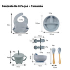 Kit de Silicone Alimentação Infantil com 8 Peças Completo