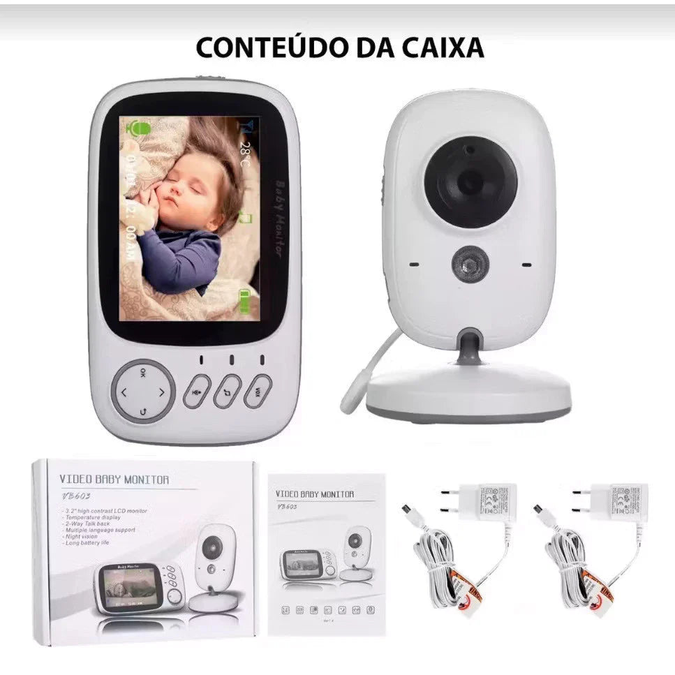 Babá Eletrônica Com Monitor Visão Noturna Baby Monitor