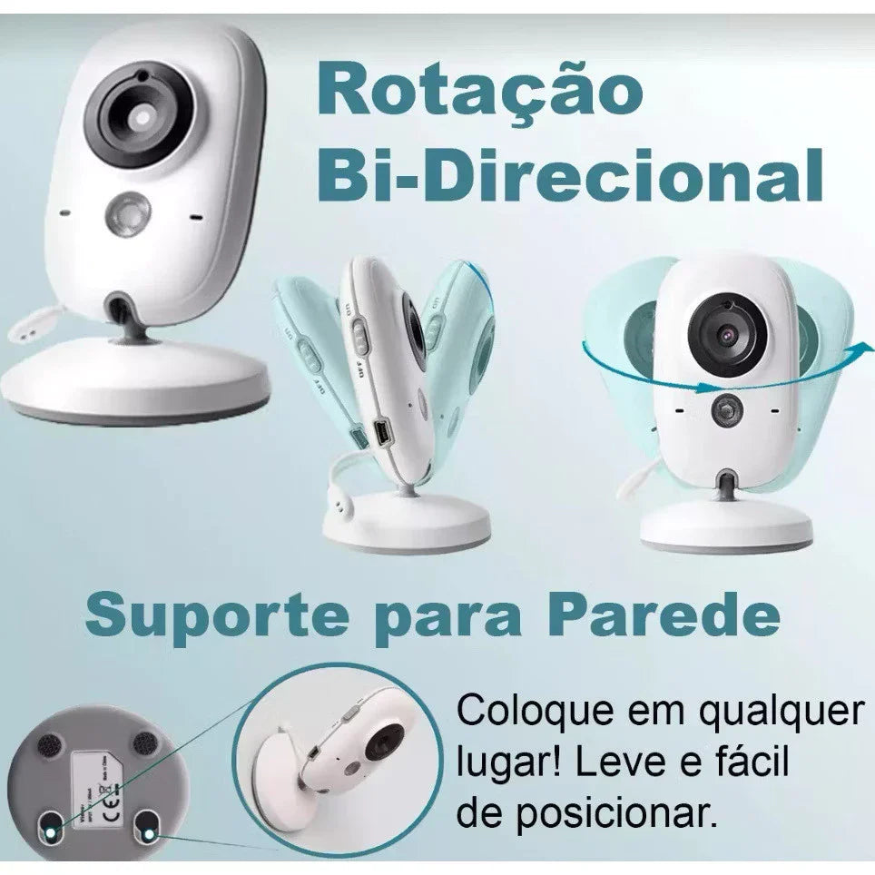 Babá Eletrônica Com Monitor Visão Noturna Baby Monitor