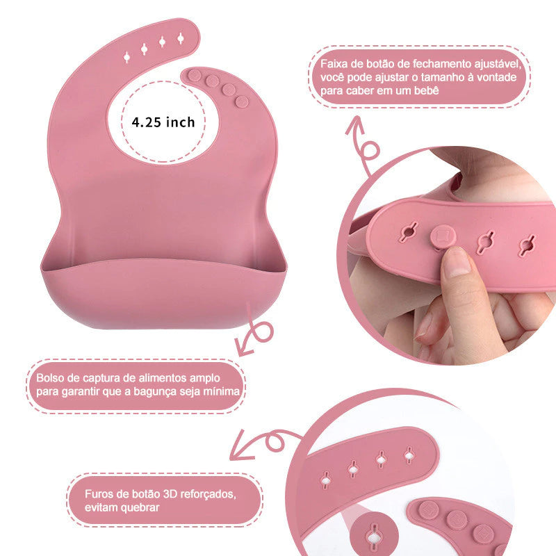 Kit de Silicone Alimentação Infantil com 8 Peças Completo
