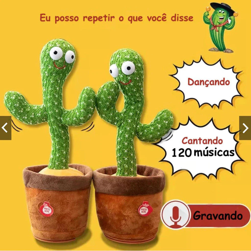 Cacto Dançante Falante Interativo - Brinquedo para Bebês e Crianças
