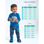 Pijama de Inverno Infantil Menino Kit 4 Peças Brilha No Escuro Superconfortável - Tam 1 ao 8