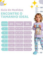 Pijama de Inverno Infantil Menina Kit 4 Peças Brilha No Escuro Superconfortável - Tam 1 ao 8