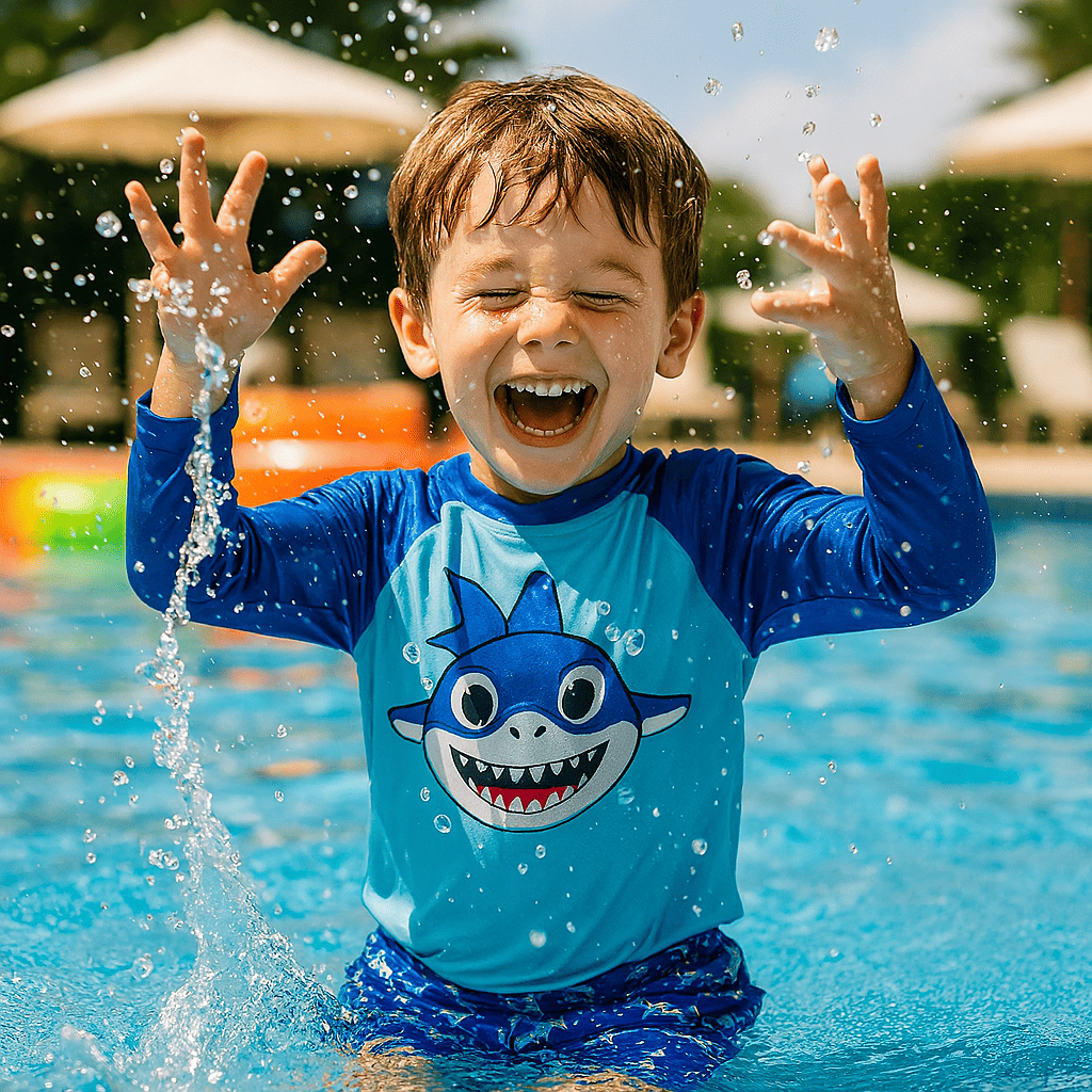 Conjunto Blusa + Sunga Proteção UV Solar Natação Menino