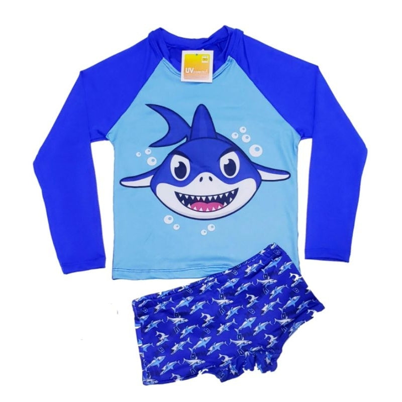 Conjunto Blusa + Sunga Proteção UV Solar Natação Menino