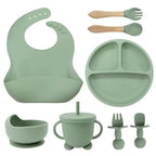 Kit de Silicone Alimentação Infantil com 8 Peças Completo